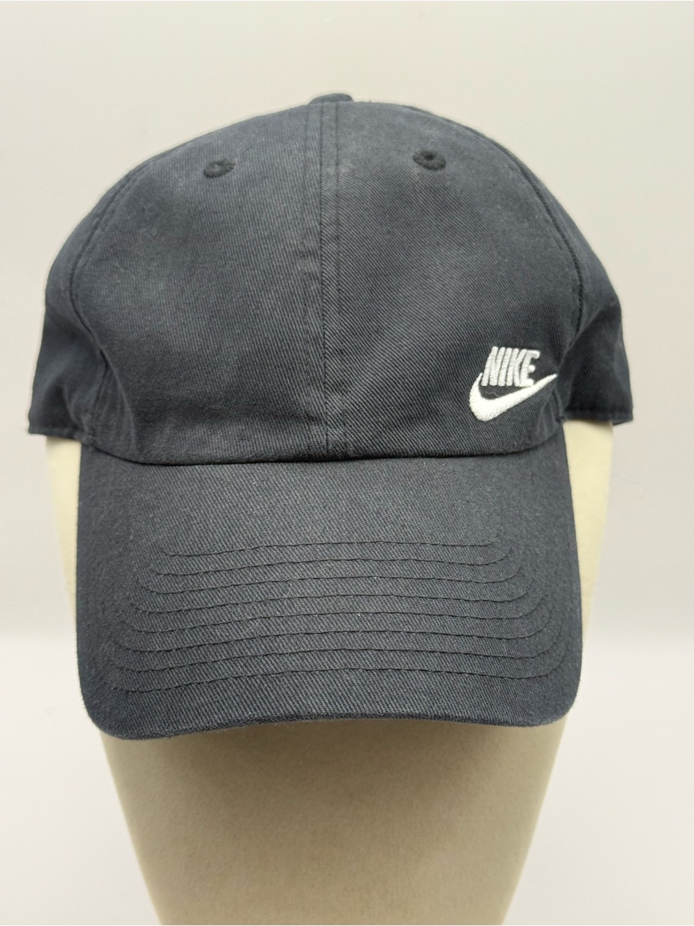 New Nike Heritage 86 Black Adjustable Hat Cap White Embroidered Swoosh One Size